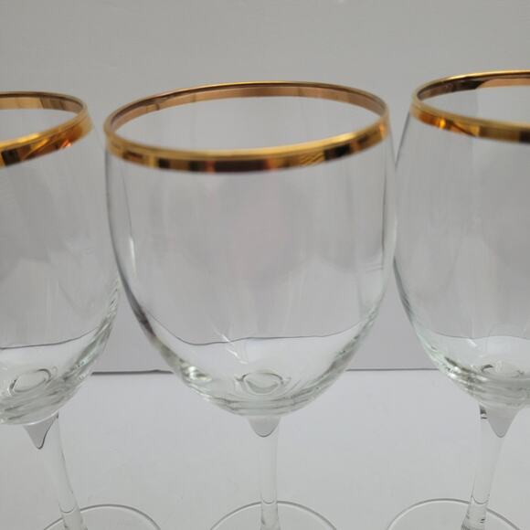Set of Four Classic Gold-Band Goblets - Picture 6 of 8